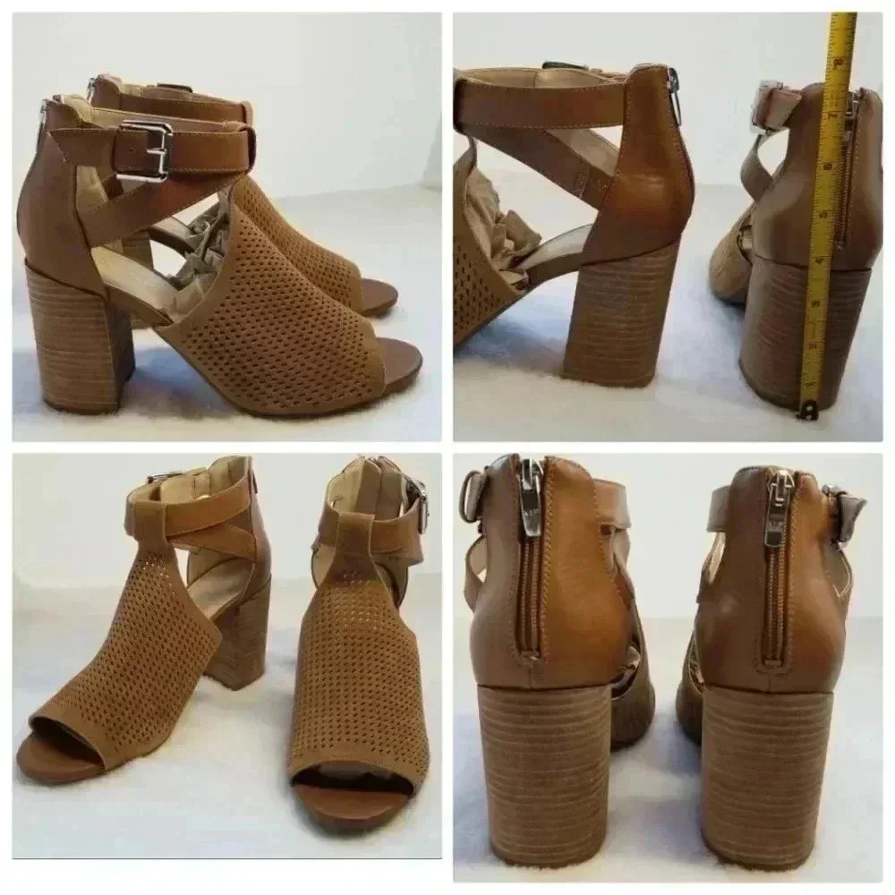 MARC FISHER PERFORATED Chunky heel